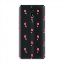 Силиконовый чехол Паттерн из тюльпанов 2 на Xiaomi Redmi 8A