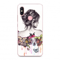 Силиконовый чехол Девушка с бабочками на Xiaomi Redmi S2 (Redmi Y2)