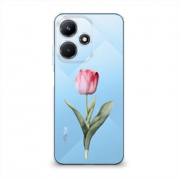 Силиконовый чехол Розовый тюльпан фото на Infinix Hot 30i
