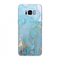 Силиконовый чехол Голубой мрамор рисунок на Samsung Galaxy S8 Plus