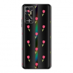 Силиконовый чехол Паттерн из тюльпанов 2 на Tecno Pova 2