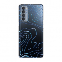 Силиконовый чехол Blue lines на Oppo Reno 4 Pro