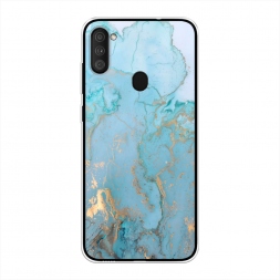 Силиконовый чехол Голубой мрамор рисунок на Samsung Galaxy A11
