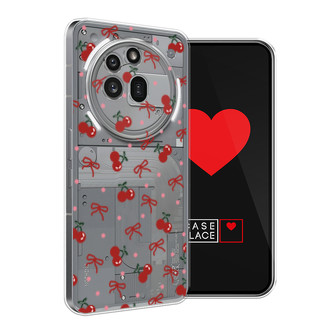 Силиконовый чехол Вишни и ленточки на Nothing Phone 3a Pro