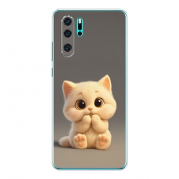 Силиконовый чехол Милый пухлый котик на Huawei P30 Pro