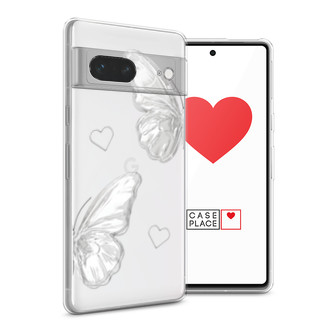 Силиконовый чехол white butterflies 2 на Google Pixel 7