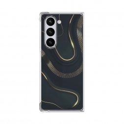 Силиконовый чехол Золотистые изгибы на Samsung Galaxy Z Fold 6