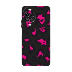 Матовый силиконовый чехол Pink cow spots на Huawei Nova 14 Pro