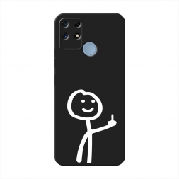 Матовый силиконовый чехол Неприличный человечек белый на Realme C25s