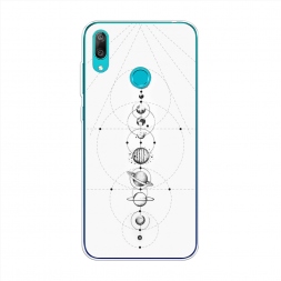 Силиконовый чехол Парад планет на Huawei Y7 2019