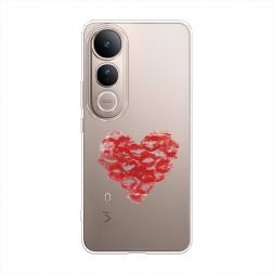 Силиконовый чехол Сердечко из поцелуев на Vivo V50 lite