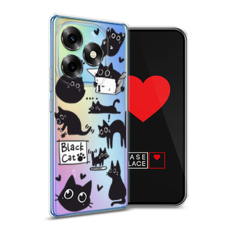 ����������� ����� Black cat doodles �� Itel S23 Plus