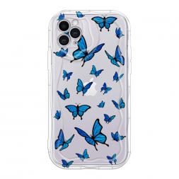 Волнистый чехол Синие бабочки на iPhone 11 Pro