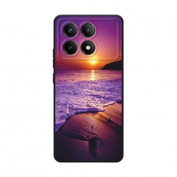 Матовый силиконовый чехол Закат на пляже на Xiaomi POCO X6 PRO 5G