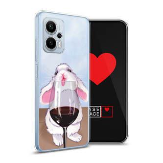 Силиконовый чехол Кролик облизывает бокал на Xiaomi Redmi Note 12T Pro