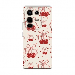 Силиконовый чехол Вишни с бантиком паттерн 1 на Infinix Note 50