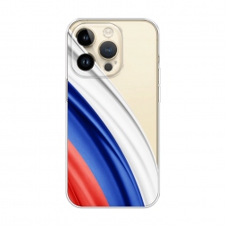 Силиконовый чехол Флаг России уголок на iPhone 14 Pro