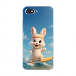 Силиконовый чехол Зайка на сёрфе на Xiaomi Redmi 6A