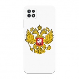 Soft touch белый Государственный герб на Samsung Galaxy A22s 5G