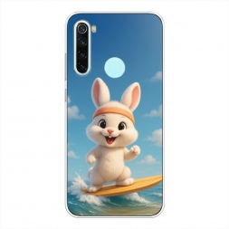 Силиконовый чехол Зайка на сёрфе на Xiaomi Redmi Note 8