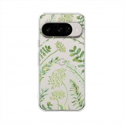Силиконовый чехол Green Leaves на Google Pixel 10