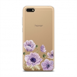 Силиконовый чехол Цветущие сиреневые цветы рисунок на Huawei Y5 2018