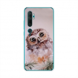 Силиконовый чехол Сова на розовом на Xiaomi Mi Note 10/Mi Note 10 Pro