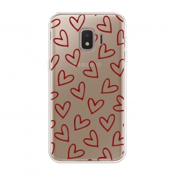 Силиконовый чехол Little hearts doodles 2 на Samsung Galaxy J2 Core (2018/2020)