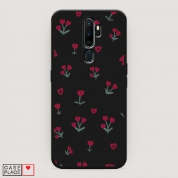 Матовый силиконовый чехол Красные тюльпанчики на Oppo A9 (2020)