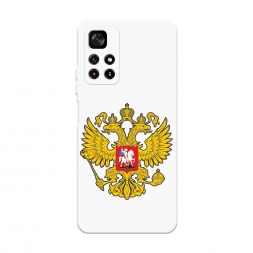 Soft touch белый Государственный герб на Xiaomi Poco M4 Pro 5G