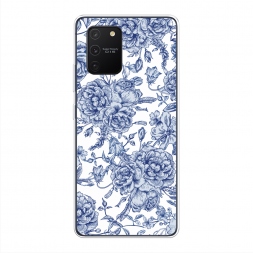 Силиконовый чехол Гжель цветы рисунок на Samsung Galaxy S10 Lite