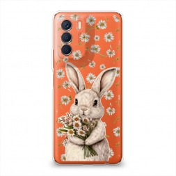 Силиконовый чехол Зайка с букетом на Infinix Zero 5G 2023