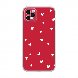 Силиконовый чехол Сердечки на красном на iPhone 11 Pro Max