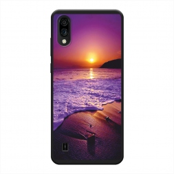 Матовый силиконовый чехол Закат на пляже на ZTE Blade A71