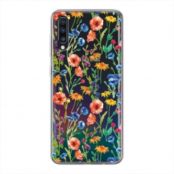 Силиконовый чехол Маки и васильки фон на Samsung Galaxy A70