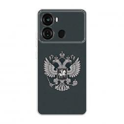 Силиконовый чехол Герб России серый на Itel P40