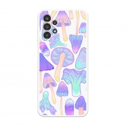 Soft touch белый Пастельные грибы на Samsung Galaxy A13