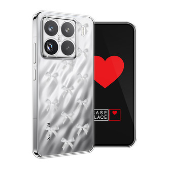 Силиконовый чехол Белые бантики на Xiaomi 15 Pro