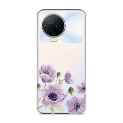 Силиконовый чехол Цветущие сиреневые цветы рисунок на Infinix NOTE 12 2023