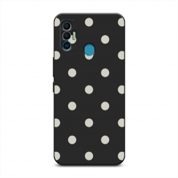 Матовый силиконовый чехол Бежевый горох на Tecno Spark 7