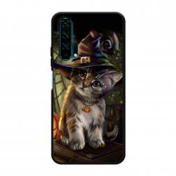 Матовый силиконовый чехол Кот на Хэллоуин на Honor 20 Pro