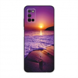 Силиконовый чехол Закат на пляже на Samsung Galaxy A03S