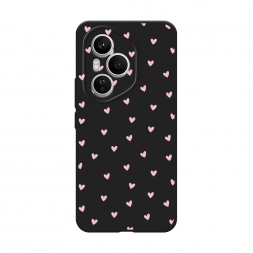 Матовый силиконовый чехол Розовые сердечки паттерн на Honor 400 Pro
