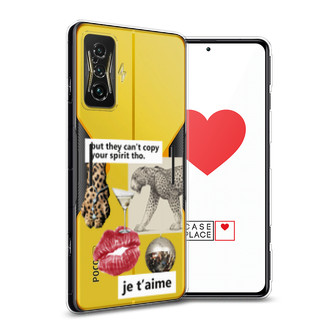 Силиконовый чехол Леопардовый коллаж на Xiaomi Poco F4 GT