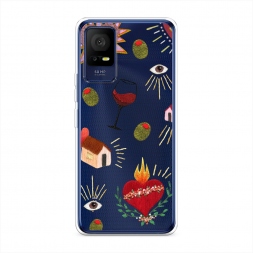 Силиконовый чехол Ниточный коллаж на TCL 405