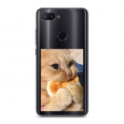 Силиконовый чехол Котик кушает на Xiaomi Mi 8 Lite (Youth Edition)