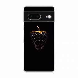 Силиконовый чехол Черно-золотая клубника на Google Pixel 7
