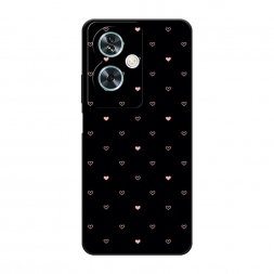 Матовый силиконовый чехол Черный фон и сердечки на OnePlus Nord N30 SE