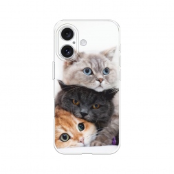 Силиконовый чехол Пушистые мордашки на iPhone 16