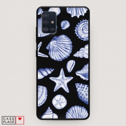 Матовый силиконовый чехол Морской паттерн на Samsung Galaxy A51